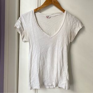 Redone Hanes White V-neck T-shirt
